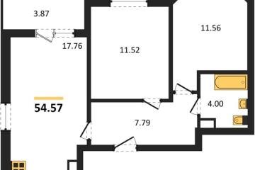 Фото №1: 2-комнатная квартира 54 м² - Краснодар, мкр. ЖК Тёплые Края, ул. имени Леона Орбели, 9