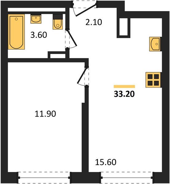 Фото №1: 1-комнатная квартира 33 м² - Краснодар, мкр. Прикубанский внутригородской округ