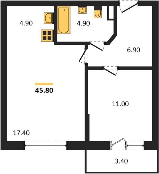 Фото №1: 2-комнатная квартира 45 м² - Краснодар, Прикубанский внутригородской округ, ЖК Бауинвест, мкр. ЖК Парк у Дома, ул. Героев-Разведчиков, 11к2
