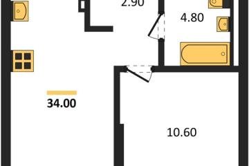 Фото №1: 1-комнатная квартира 34 м² - Краснодар, мкр. Прикубанский внутригородской округ,