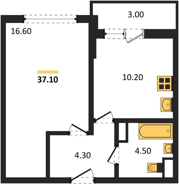 Фото №1: 1-комнатная квартира 37 м² - Краснодар, Прикубанский внутригородской округ, ЖК Бауинвест, мкр. ЖК Парк у Дома, ул. Героев-Разведчиков, 11к2