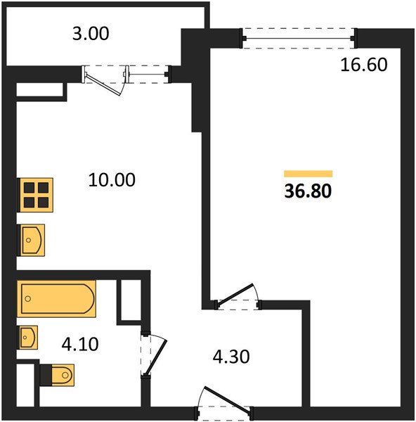 Фото №1: 1-комнатная квартира 36 м² - Краснодар, Прикубанский внутригородской округ, ЖК Бауинвест, мкр. ЖК Парк у Дома, ул. Героев-Разведчиков, 11к2