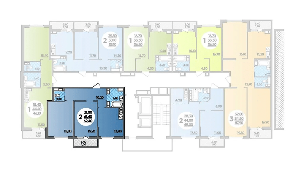 Фото №8: 1-комнатная квартира 46 м² - Краснодар, Прикубанский внутригородской округ, ЖК Бауинвест, мкр. ЖК Парк у Дома, ул. Героев-Разведчиков, 11к2