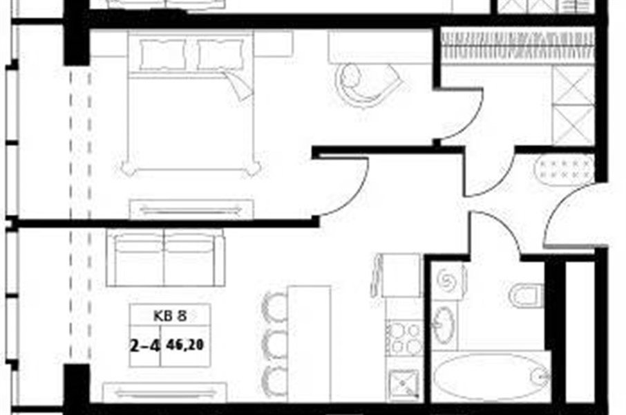 Фото №1: 1-комнатная квартира 47 м² - Краснодар