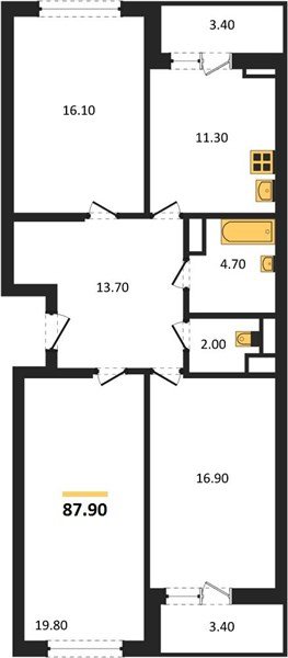 Фото №1: 3-комнатная квартира 87 м² - Краснодар, Прикубанский внутригородской округ, ЖК Бауинвест, мкр. ЖК Парк у Дома, ул. Героев-Разведчиков, 11к2