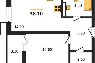 Фото №1: 1-комнатная квартира 38 м² - Майкоп, мкр. ЖК Звезды, 