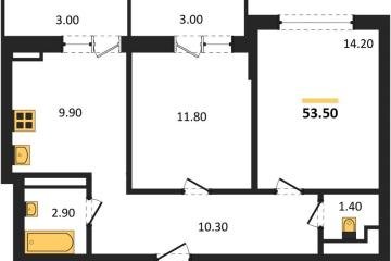 Фото №1: 2-комнатная квартира 53 м² - Краснодар, мкр. ЖК Парк у Дома, ул. Героев-Разведчиков, 11к2