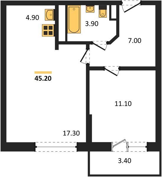 Фото №1: 2-комнатная квартира 45 м² - Краснодар, Прикубанский внутригородской округ, ЖК Бауинвест, мкр. ЖК Парк у Дома, ул. Героев-Разведчиков, 11к2