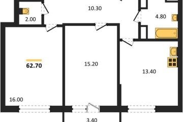 Фото №1: 2-комнатная квартира 62 м² - Краснодар, мкр. ЖК Парк у Дома, ул. Героев-Разведчиков, 11к2