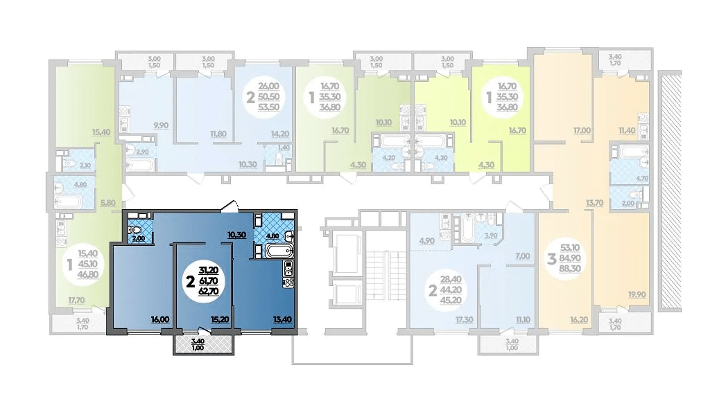 Фото №8: 1-комнатная квартира 36 м² - Краснодар, Прикубанский внутригородской округ, ЖК Бауинвест, мкр. ЖК Парк у Дома, ул. Героев-Разведчиков, 11к2
