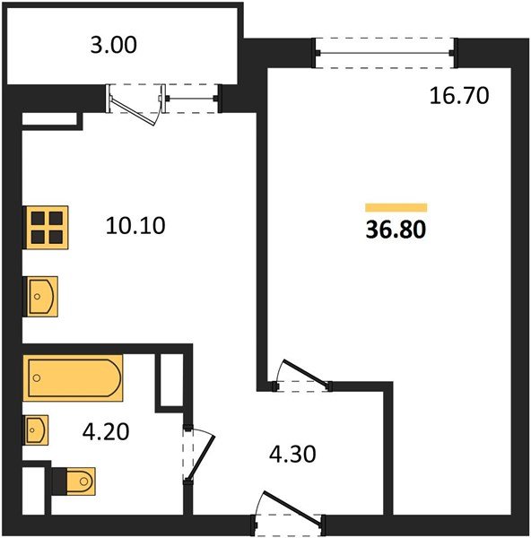 Фото №1: 1-комнатная квартира 36 м² - Краснодар, Прикубанский внутригородской округ, ЖК Бауинвест, мкр. ЖК Парк у Дома, ул. Героев-Разведчиков, 11к2