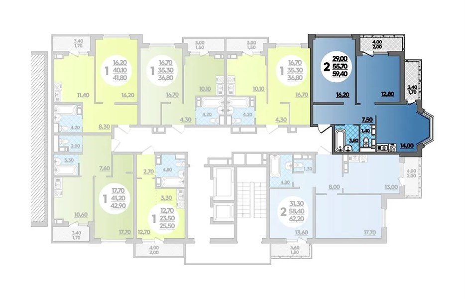Фото №8: 1-комнатная квартира 36 м² - Краснодар, Прикубанский внутригородской округ, ЖК Бауинвест, мкр. ЖК Парк у Дома, ул. Героев-Разведчиков, 11к2