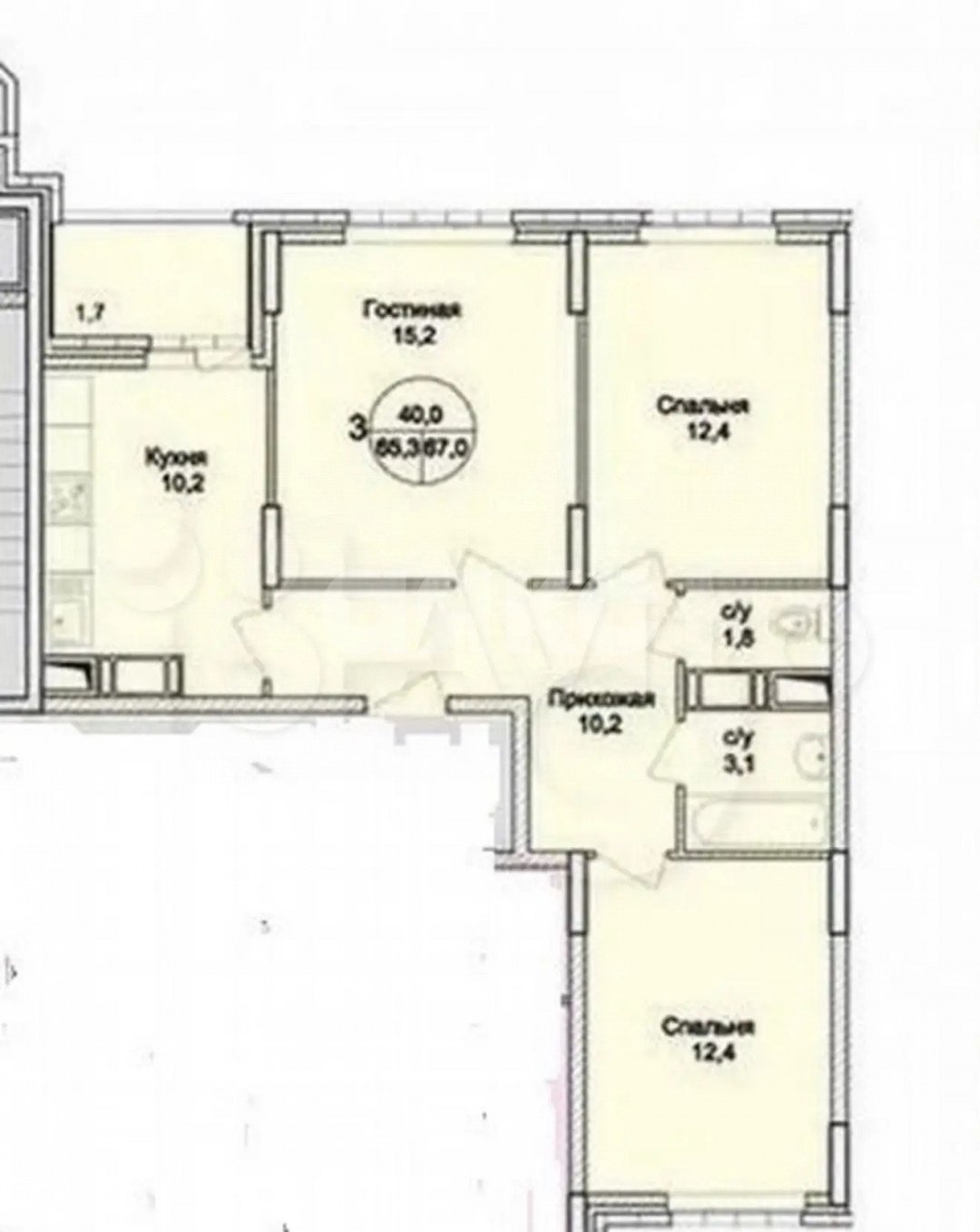 Фото №11: 3-комнатная квартира 65 м² - Раменское, мкр. жилой комплекс Раменский, ул. Северное шоссе, 20