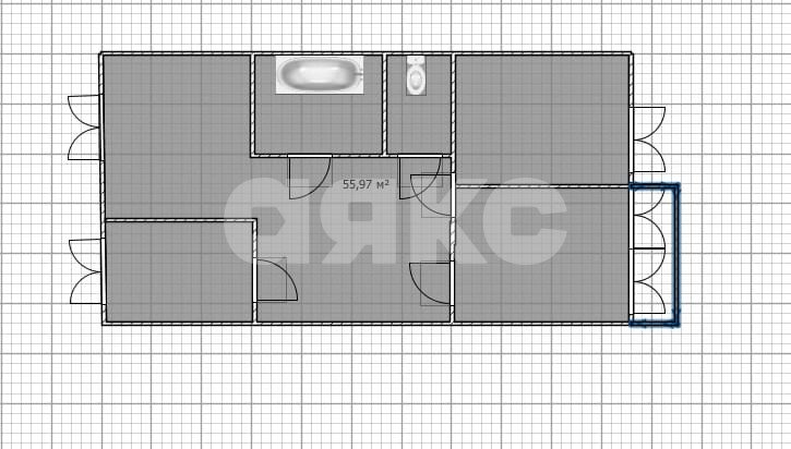 Фото №12: 3-комнатная квартира 58 м² - Алексин, мкр. квартал Гремицы-2, ул. Машиностроителей, 1/1