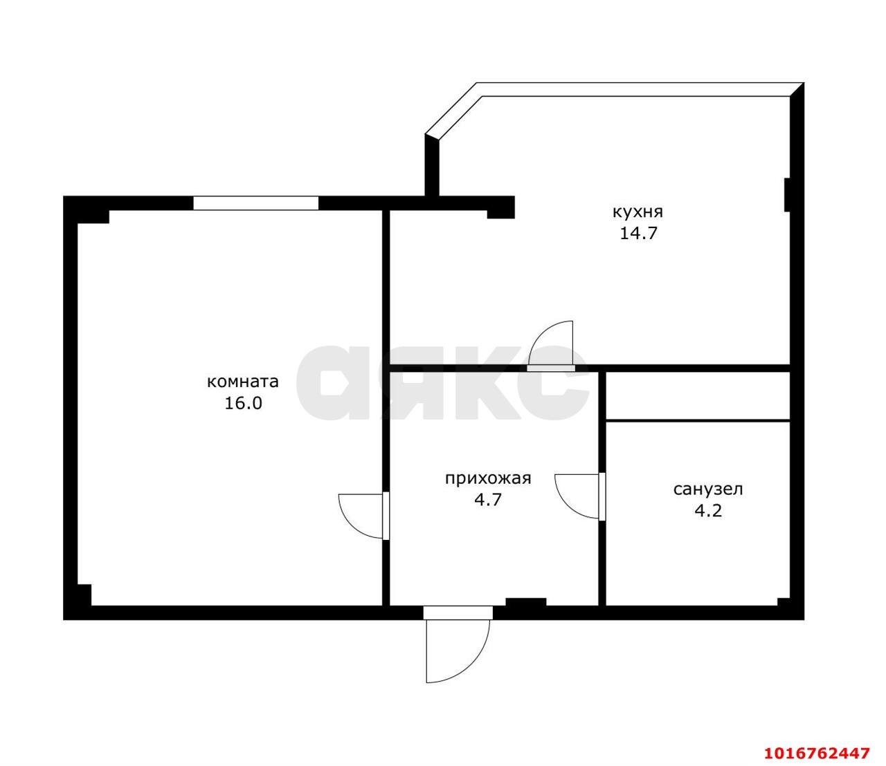 Фото №12: 1-комнатная квартира 38 м² - Яблоновский, ул. Космическая, 88к4