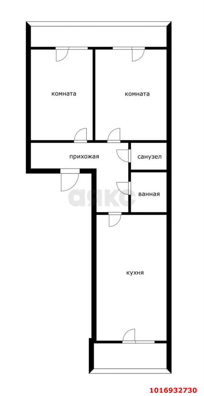 Фото №4: 2-комнатная квартира 61 м² - Краснодар, мкр. Прикубанский внутригородской округ, ул. имени В.М. Комарова, 106Бк8
