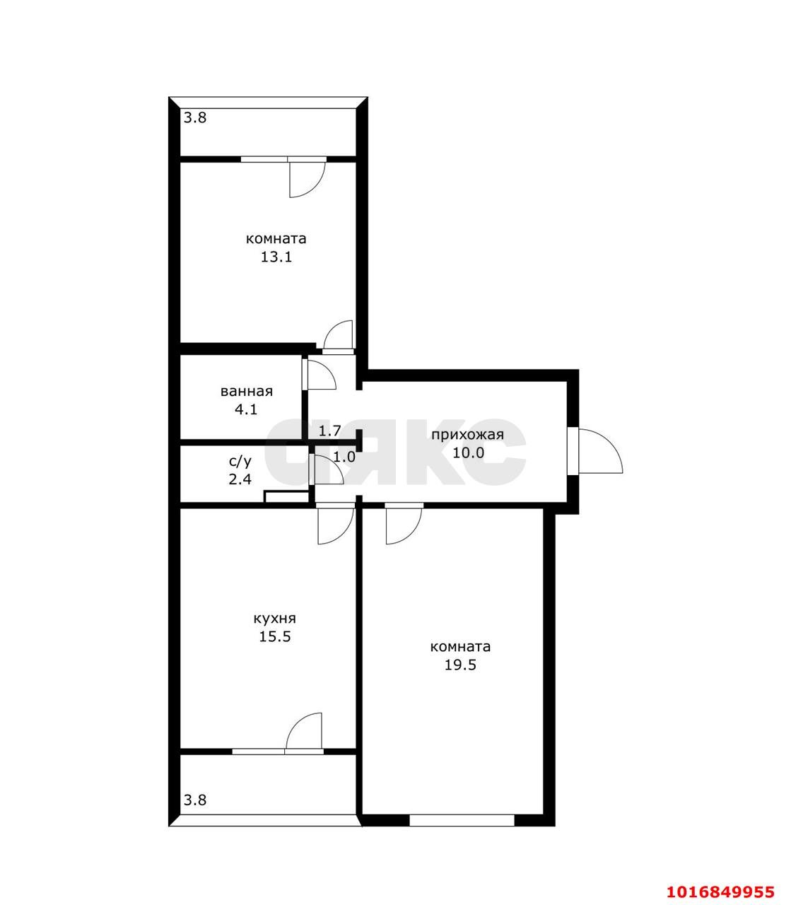 Фото №11: 2-комнатная квартира 74 м² - Краснодар, Прикубанский внутригородской округ, мкр. Репино, пр-д Репина, 34