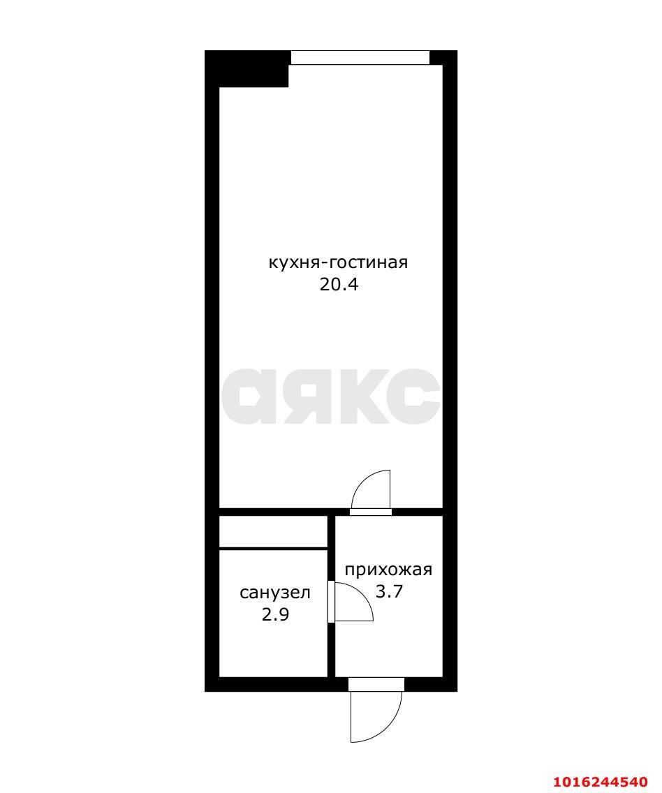 Фото №10: Студия 26 м² - Краснодар, ЖК Девелопмент Плаза, Завод Измерительных Приборов, Прикубанский внутригородской округ, мкр. жилой комплекс Девелопмент Плаза, ул. имени 40-летия Победы, 33Г