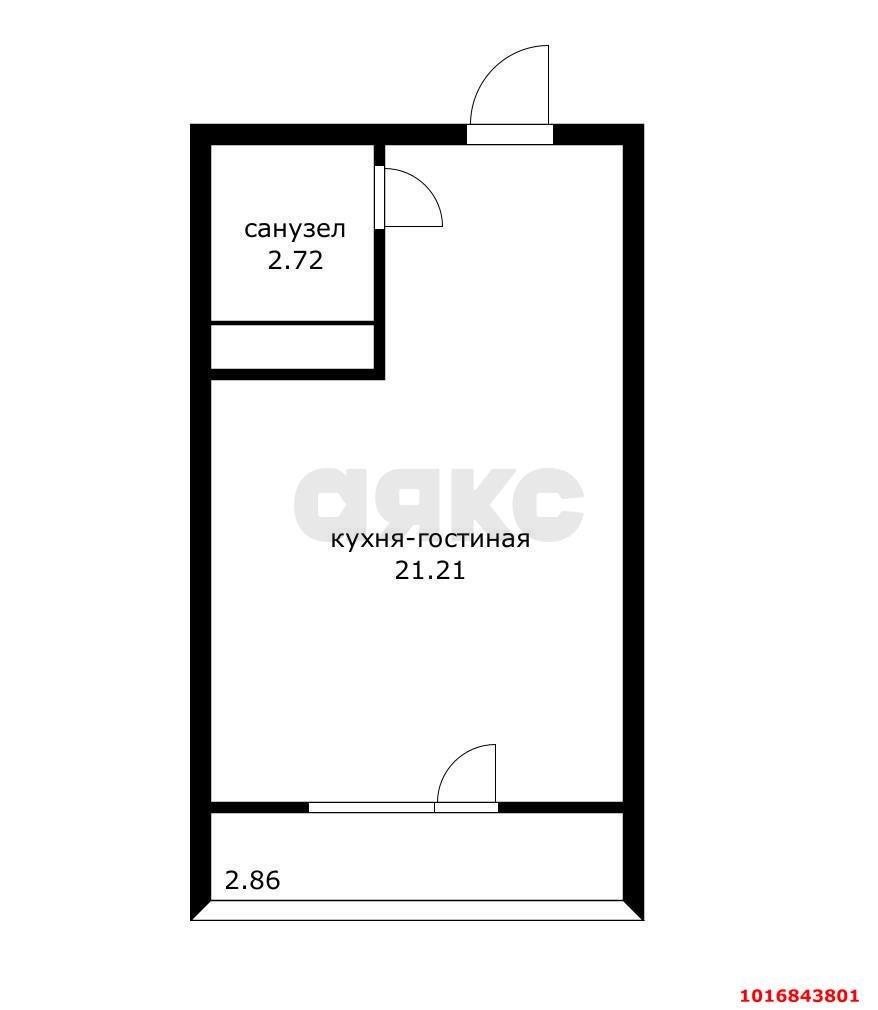Фото №7: Студия 27 м² - Краснодар, Прикубанский внутригородской округ, мкр. Славянский, ул. Заполярная, 37к4