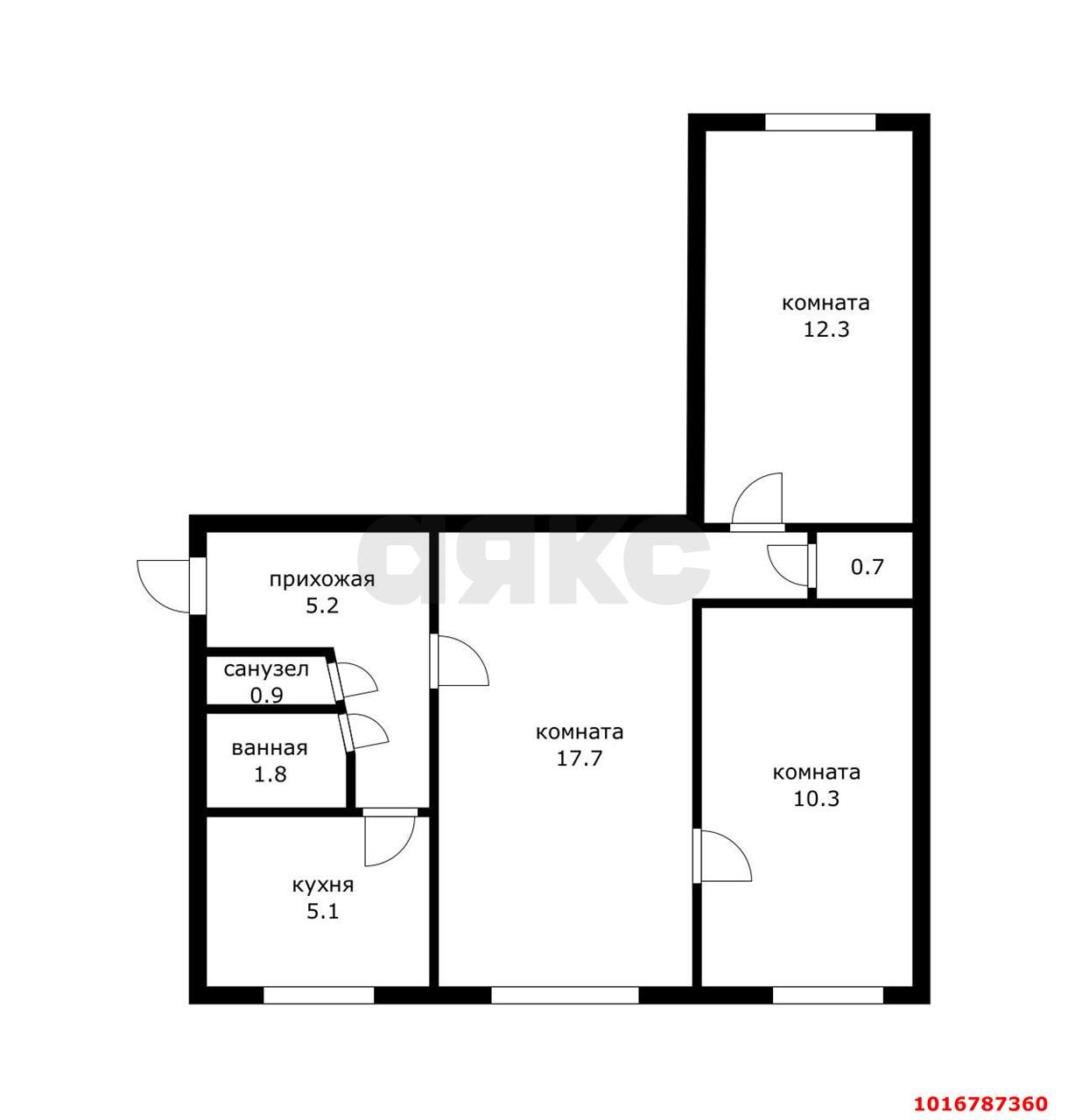 Фото №16: 3-комнатная квартира 54 м² - Берёзовый, Прикубанский внутригородской округ, мкр. Витаминкомбинат, ул. Профессора Рудакова, 7