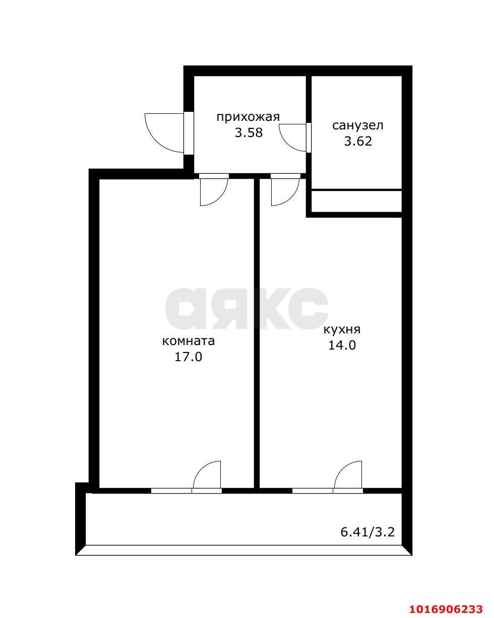Фото №10: 1-комнатная квартира 44 м² - Краснодар, Прикубанский внутригородской округ, Музыкальный, ЖК Территория Счастья, жилой комплекс Территория счастья, Завод Радиоизмерительных Приборов, мкр. имени Петра Метальникова, ул. Евгении Жигуленко, 3к1