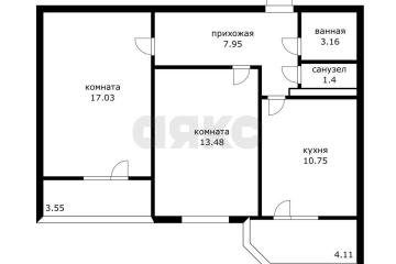 Фото №2: 2-комнатная квартира 56 м² - Краснодар, мкр. жилой комплекс Квартал № 6, ул. Генерал-лейтенанта Александра Сапрунова, 15