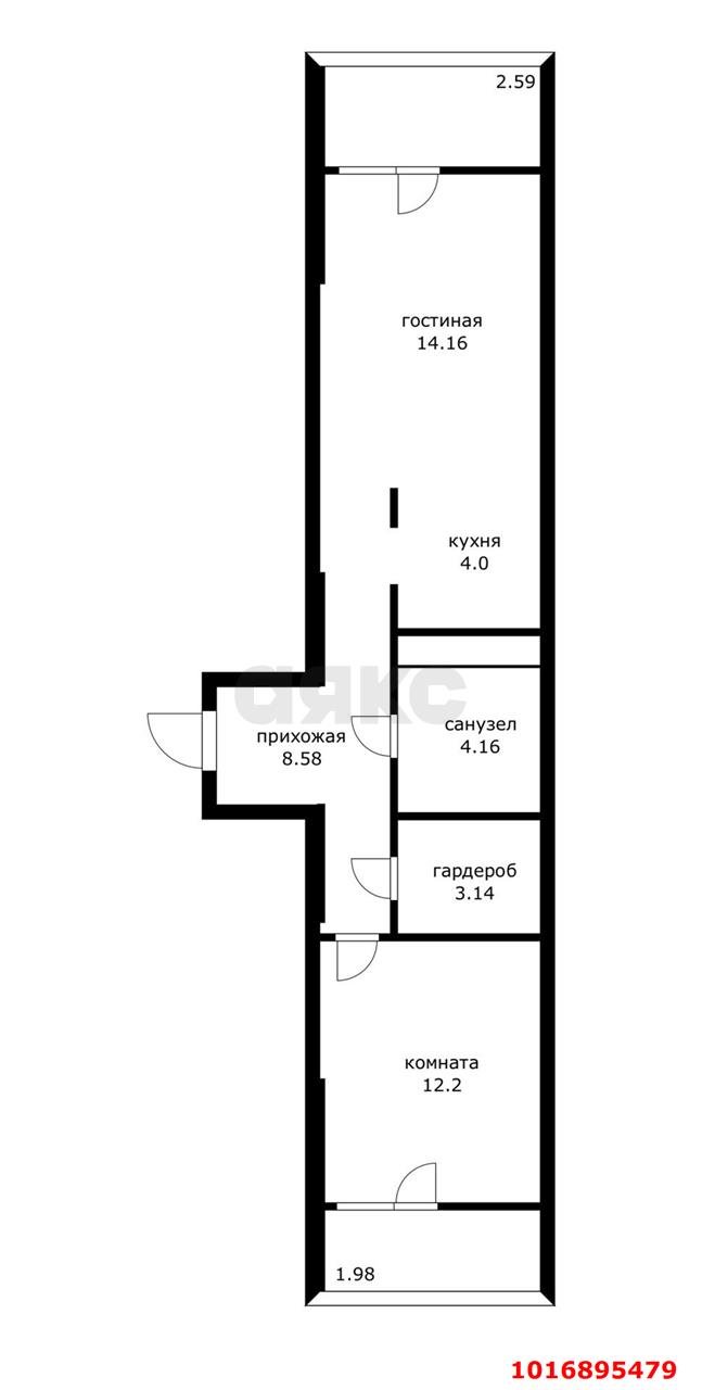 Фото №5: 2-комнатная квартира 50 м² - Сочи, Хостинский, жилой комплекс Кислород, мкр. Бытха, ул. Ясногорская, 16/2к7
