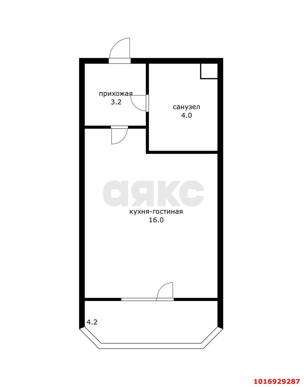 Фото №12: Студия 30 м² - Краснодар, Карасунский внутригородской округ, Гидростроителей, мкр. Почтовый, ул. имени Валерия Гассия, 3
