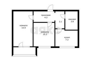 Фото №4: 2-комнатная квартира 43 м² - Краснодар, мкр. Фестивальный, ул. Атарбекова, 23