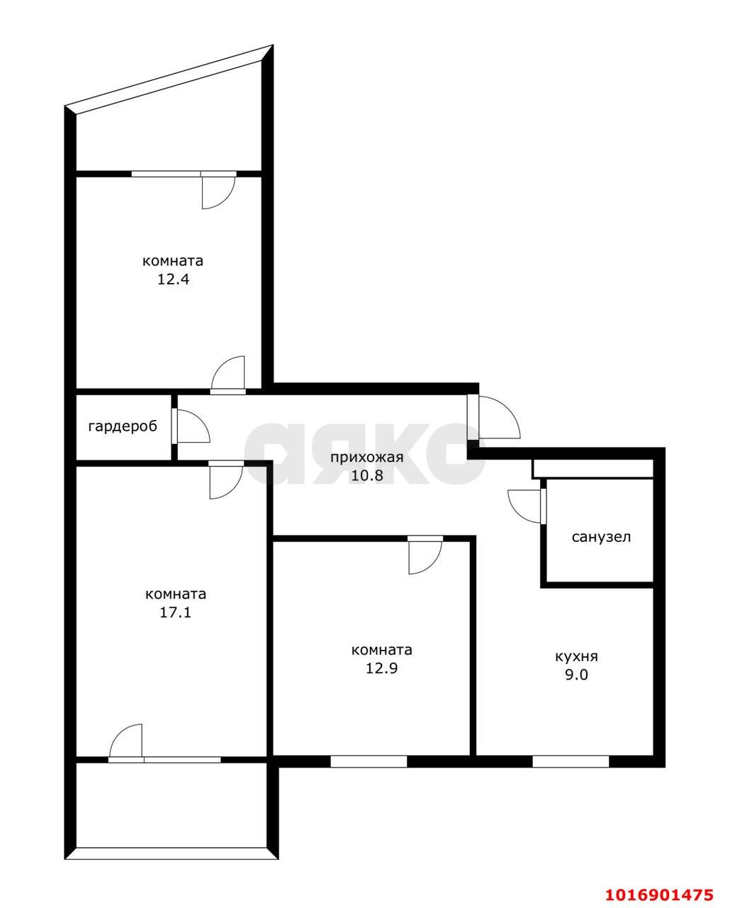 Фото №19: 3-комнатная квартира 68 м² - Краснодар, Западный внутригородской округ, мкр. Юбилейный, пр-кт Чекистов, 29