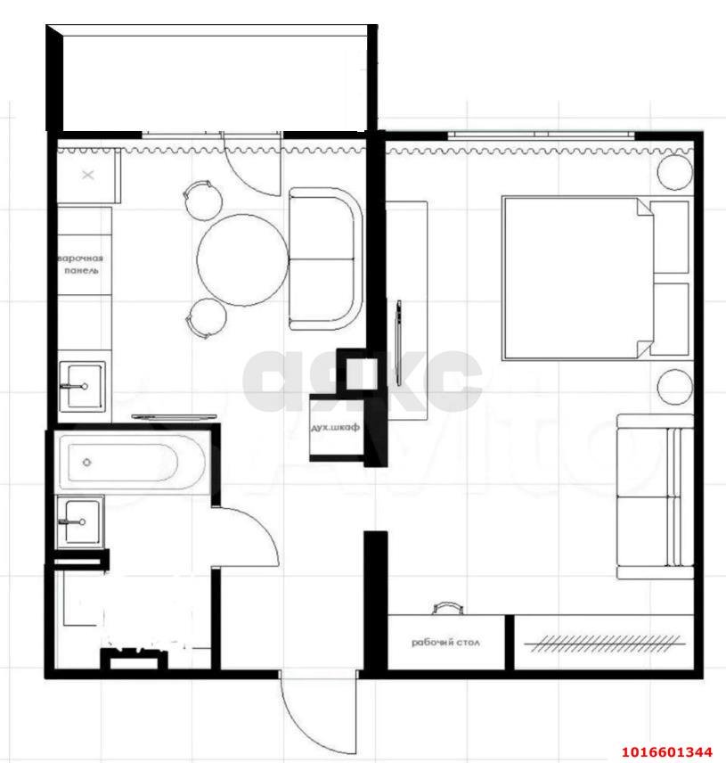 Фото №14: 1-комнатная квартира 39 м² - Краснодар, Западный внутригородской округ, мкр. Юбилейный, б-р Платановый, 6