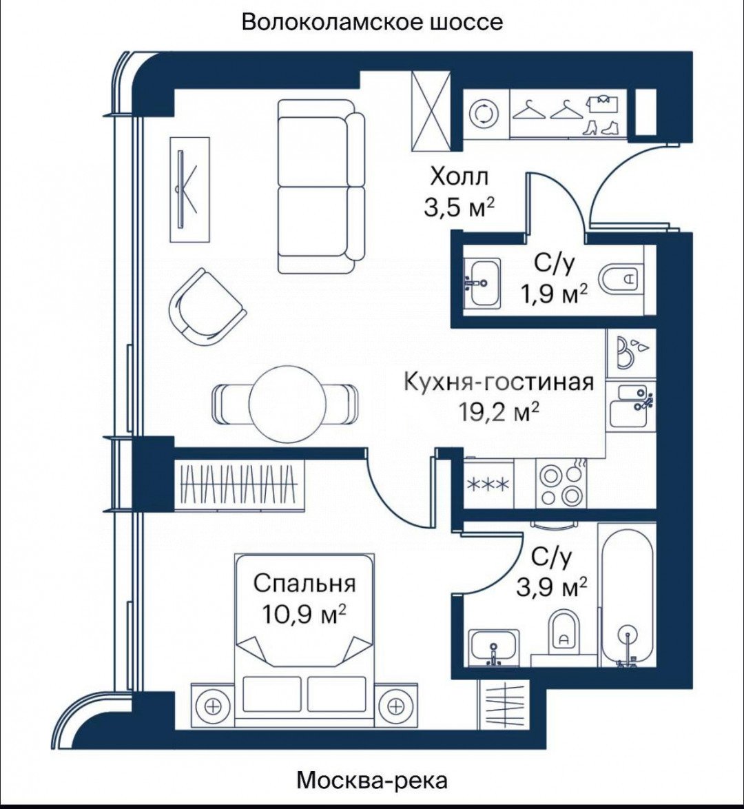 Фото №48: 1-комнатная квартира 40 м² - Москва, ул. Волоколамское шоссе, 97