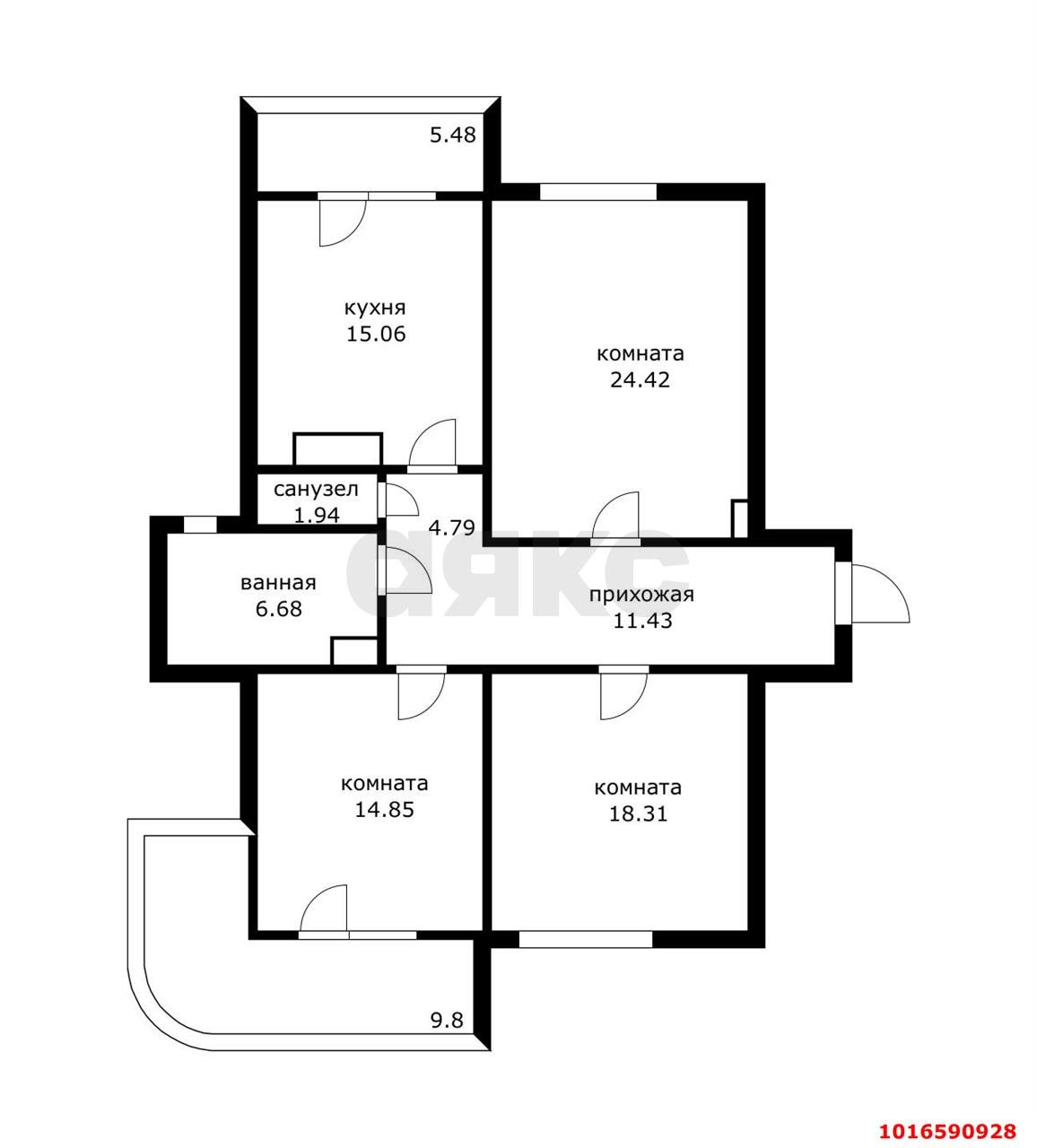 Фото №19: 3-комнатная квартира 97 м² - Краснодар, ул. Трудовой Славы, 19
