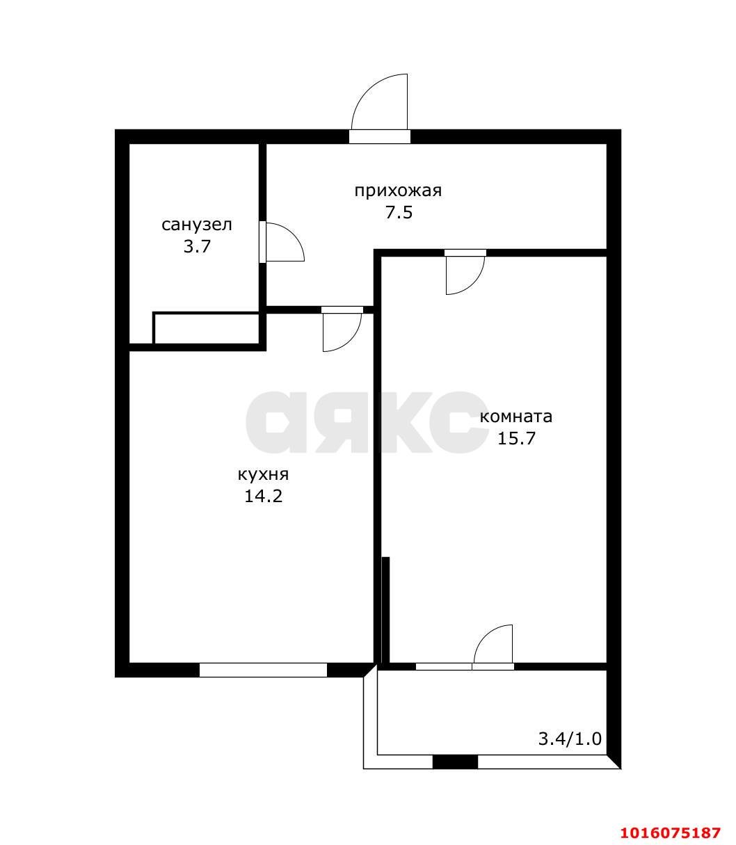 Фото №14: 1-комнатная квартира 42 м² - Краснодар, Прикубанский внутригородской округ, жилой комплекс Небо, мкр. 9-й километр, ул. Ярославская, 115лит6