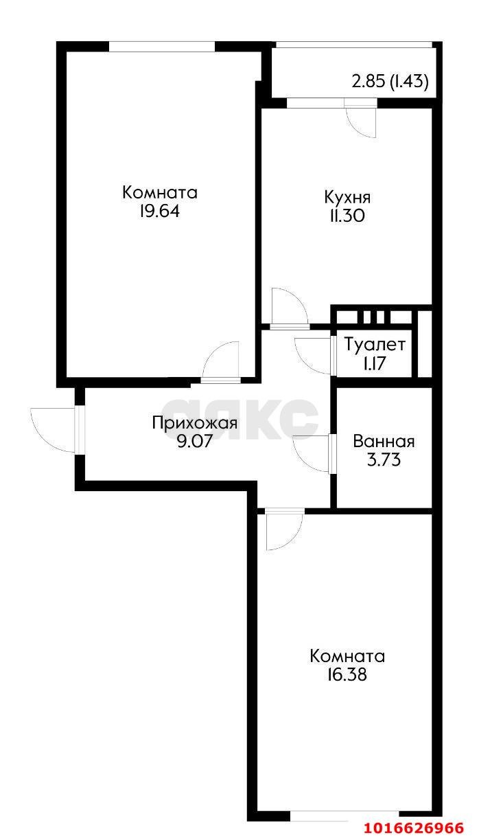 Фото №3: 2-комнатная квартира 65 м² - Краснодар, ЖК Красная Площадь, Прикубанский внутригородской округ, мкр. жилой комплекс Нeo-квартал Красная Площадь, ул. Конгрессная, 19/1
