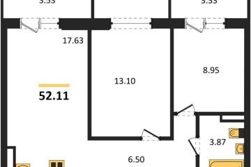Фото №1: 2-комнатная квартира 52 м² - Южный, мкр. жилой комплекс Южные Соседи, 