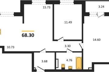 Фото №1: 2-комнатная квартира 68 м² - Южный, мкр. жилой комплекс Южные Соседи, 