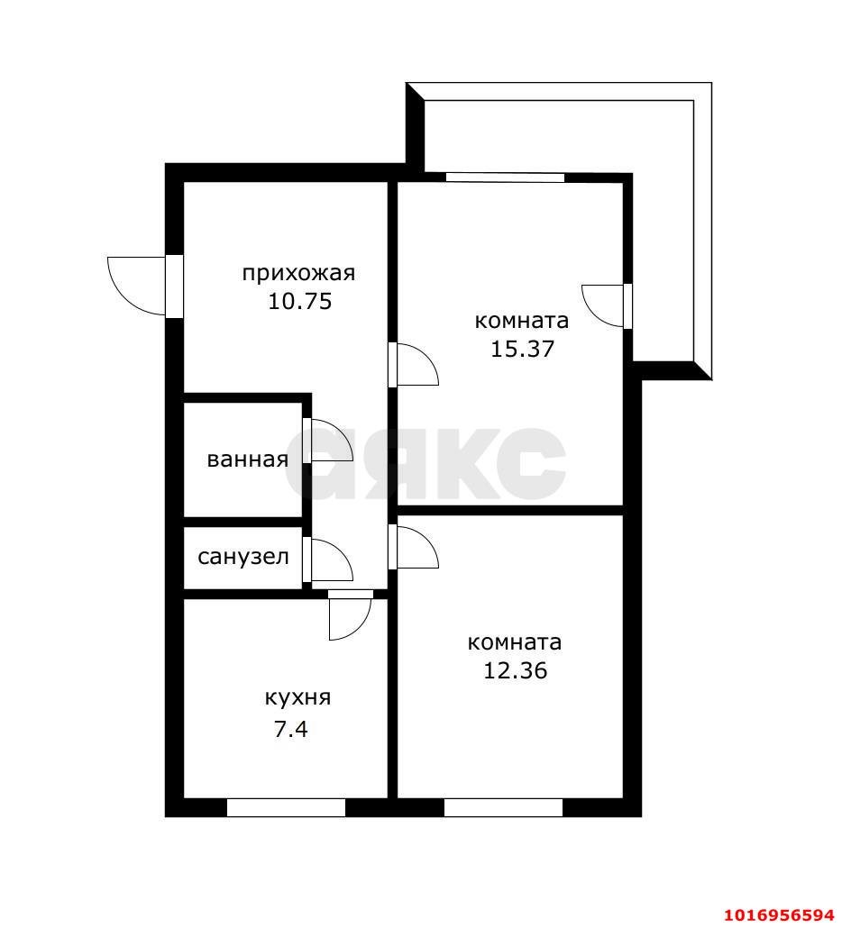 Фото №12: 2-комнатная квартира 51 м² - Краснодар, Карасунский внутригородской округ, мкр. Комсомольский, ул. Уральская, 154