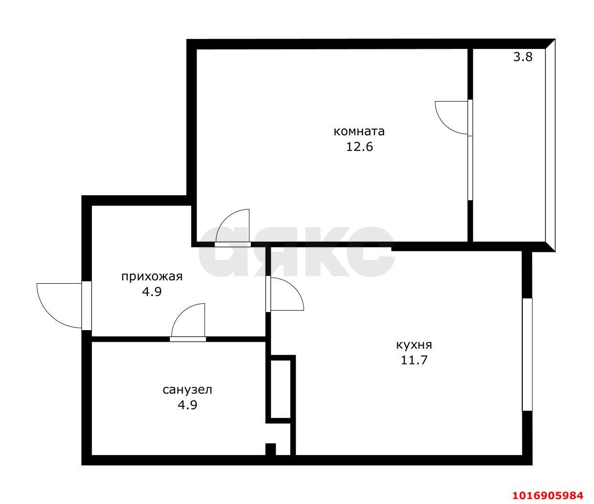 Фото №9: 1-комнатная квартира 38 м² - Краснодар, Прикубанский внутригородской округ, мкр. Парк Победы, ул. имени Героя Дангириева, 4к2