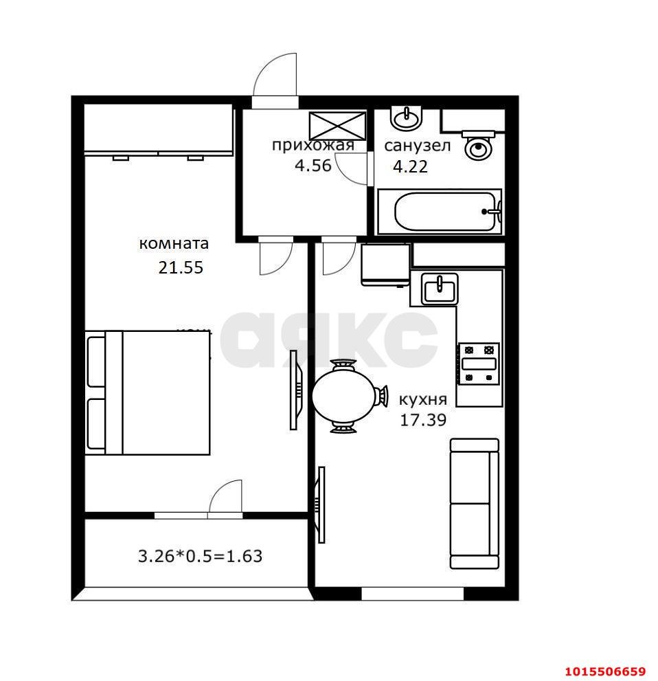 Фото №17: 1-комнатная квартира 39 м² - Краснодар, Школьный, Прикубанский внутригородской округ, Круглик, мкр. жилой комплекс Сердце, ул. Школьная, 1