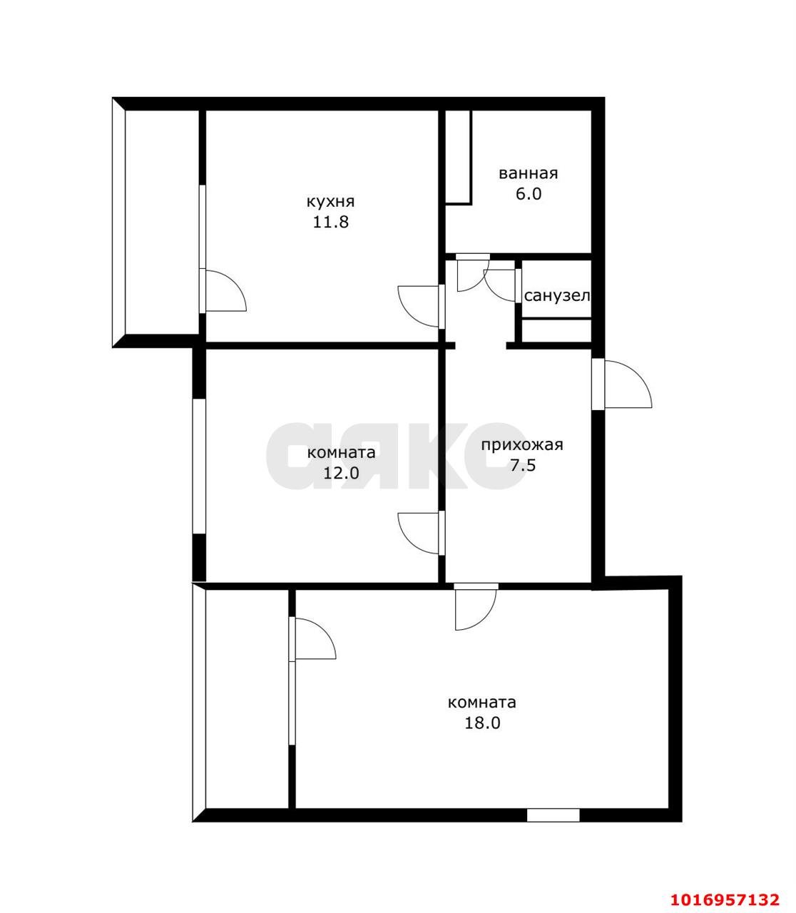 Фото №13: 2-комнатная квартира 64 м² - Краснодар, Карасунский внутригородской округ, Гидростроителей, мкр. Почтовый, ул. имени Валерия Гассия, 14
