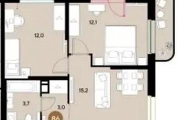 Фото №1: 2-комнатная квартира 52 м² - Краснодар, мкр. Прикубанский внутригородской округ,