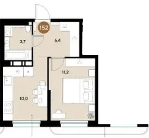 Фото №1: 1-комнатная квартира 31 м² - Краснодар, мкр. Прикубанский внутригородской округ
