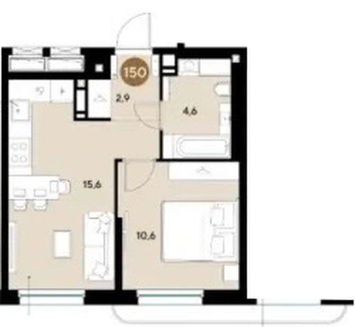 Фото №1: 1-комнатная квартира 33 м² - Краснодар, мкр. Прикубанский внутригородской округ