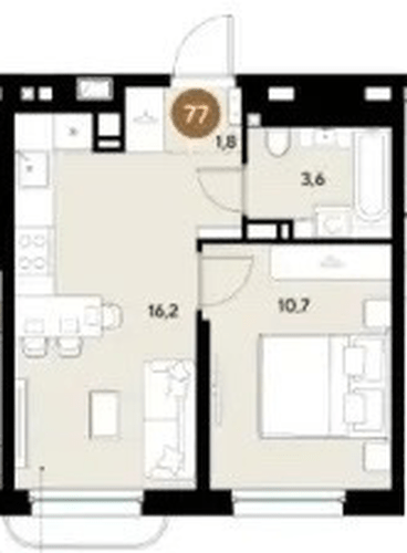 Фото №1: 1-комнатная квартира 32 м² - Краснодар, мкр. Прикубанский внутригородской округ