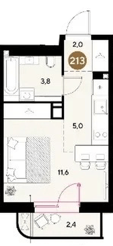 Фото №1: Студия 24 м² - Краснодар, мкр. Прикубанский внутригородской округ