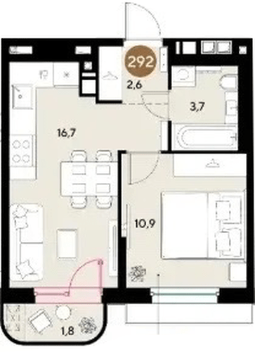 Фото №1: 1-комнатная квартира 35 м² - Краснодар, мкр. Прикубанский внутригородской округ