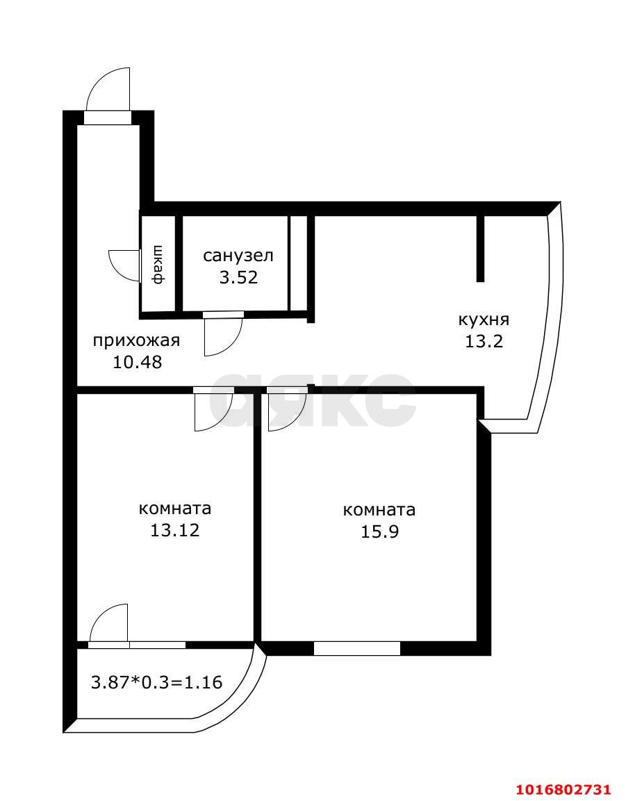 Фото №13: 2-комнатная квартира 60 м² - Краснодар, Прикубанский внутригородской округ, ЖК Цветы, Фестивальный, мкр. жилой комплекс Цветы, ул. Круговая, 4Вк3