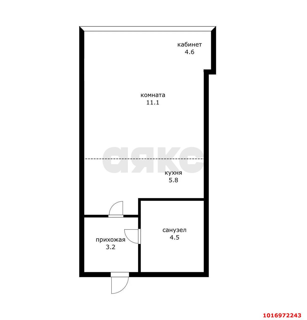 Фото №15: Студия 28 м² - Краснодар, Прикубанский внутригородской округ, мкр. жилой комплекс Бауинвест, ул. имени 40-летия Победы, 184к3