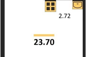 Фото №1: Студия 23 м² - Краснодар, мкр. Музыкальный, ул. Российская, 257/7лит3